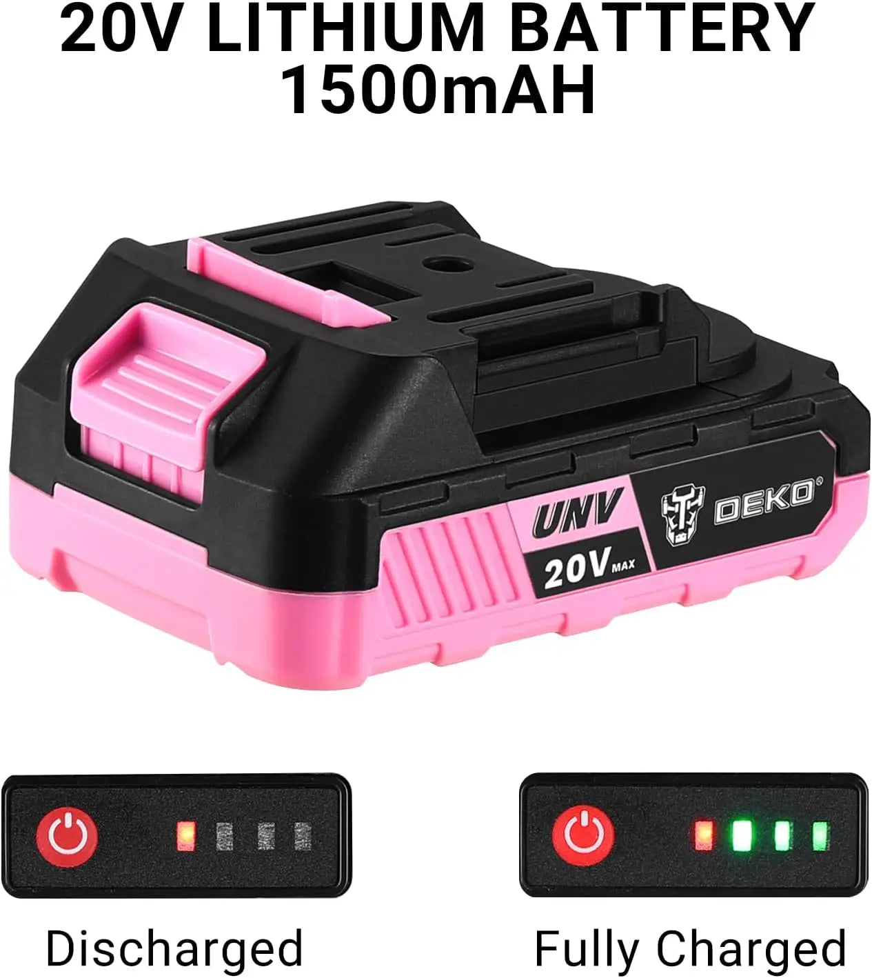 DEKO Pink Cordless Drill 20V
