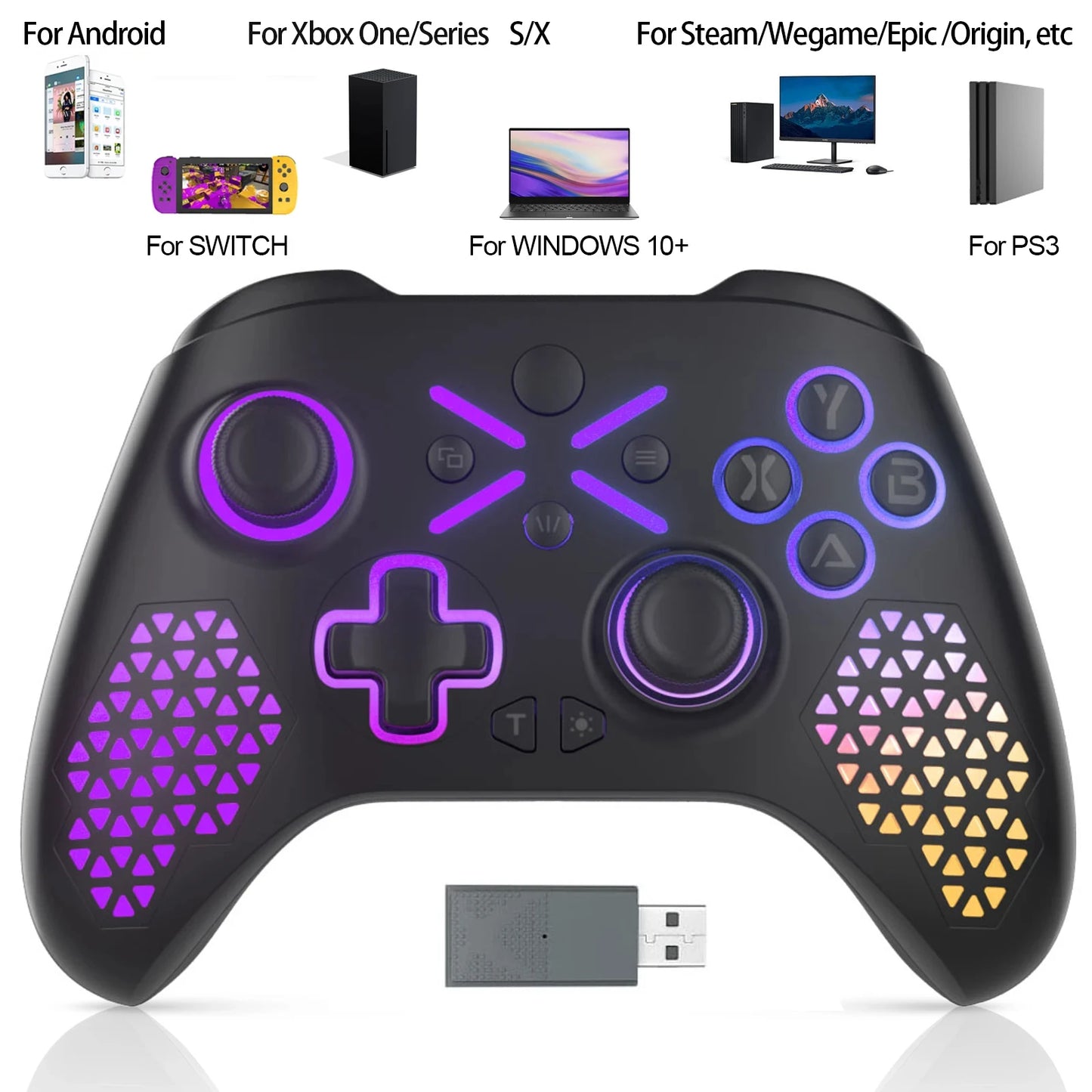 RGB Wireless Controller For Windows PC/Xbox One/xbox Series X/S