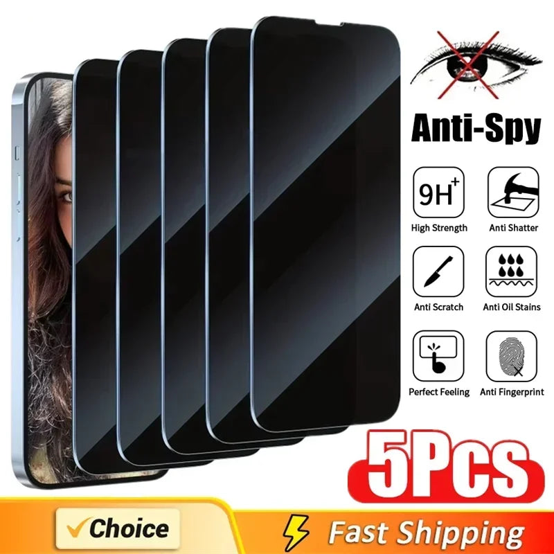 5Pcs Antispy Full Cover Privacy Screen Protector